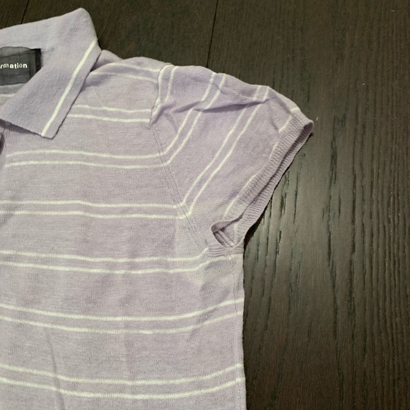 Reformation Lilac Linen Polo Shirt - Picture 6 of 7
